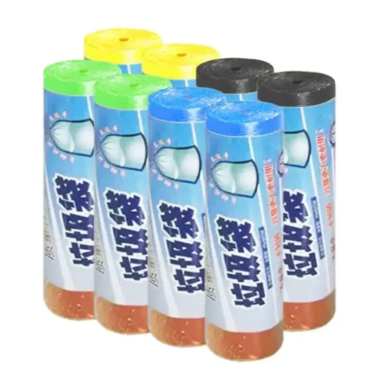 Bolsa de basura gruesa desechable, tipo chaleco, bolsa de almacenamiento de cubo de basura, Bolsa de plástico para cocina del hogar, 1 rollo, Pañalera Sac Pour sofás: Caqui oscuro