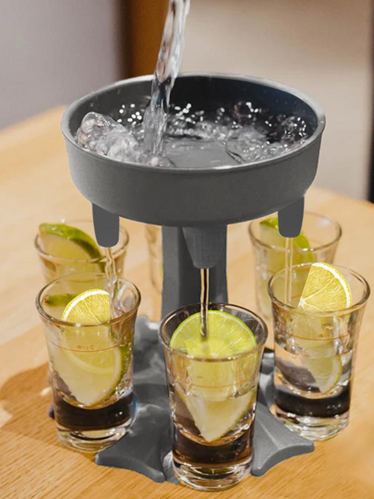 Liquor Dispenser 6 Shot Glass Holder Portable Wine Divider Bar Party Drinking Game Accessory Glass Cup Dispenser Kitchen Tool