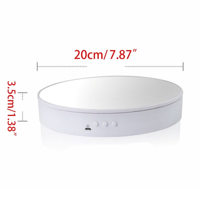 20cm 360 Degree 5V Electric rotating display stand Auto-Rotation(White mirror) P9YE