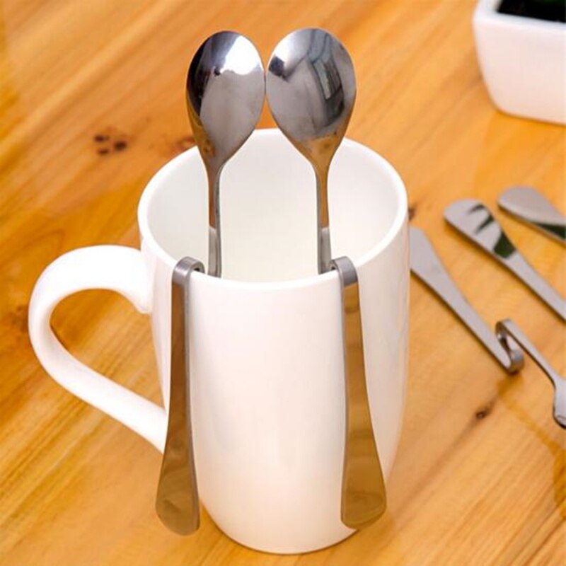 LINSBAYWU 1 sztuk zakrzywione łyżeczka robić kawy nowość łyżeczka ze stali nierdzewnej robić przypraw kuchnia bar kawiarnia zastawa stołowa upominek przyjęcie szufelka