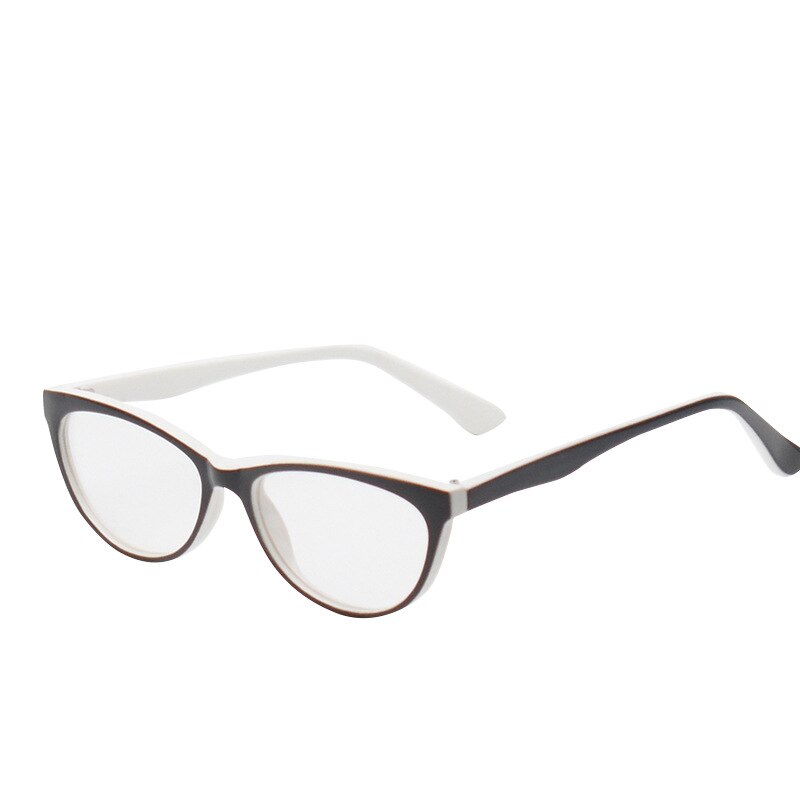 Unisex Optische Glazen Frame Vaste Scharnier Gebogen Spiegel Been Mode Beknopte Praktische Computer Brillen Frame: Black white