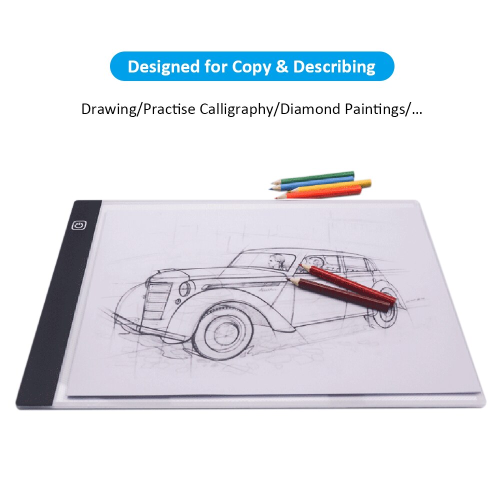 Ultra-Thin Led Light Pad USB Powered Painting Tracing Panel A4 Copyboard for Cartoon Tracing Pencil Drawing Viewing