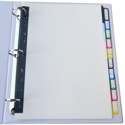 A4 Loose-leaf index paper Color page labeling sheet 11-hole document classification paper 10pieces