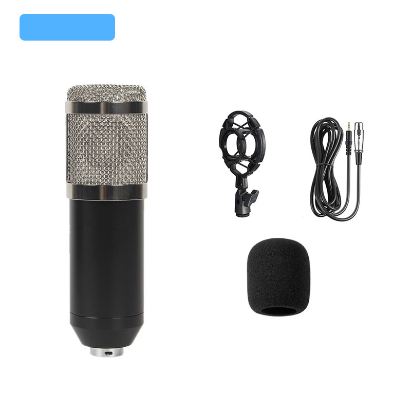 Karaoke microphone  bm800 studio condenser microphone mic for ktv radio braodcasting singing recording computer: Gray