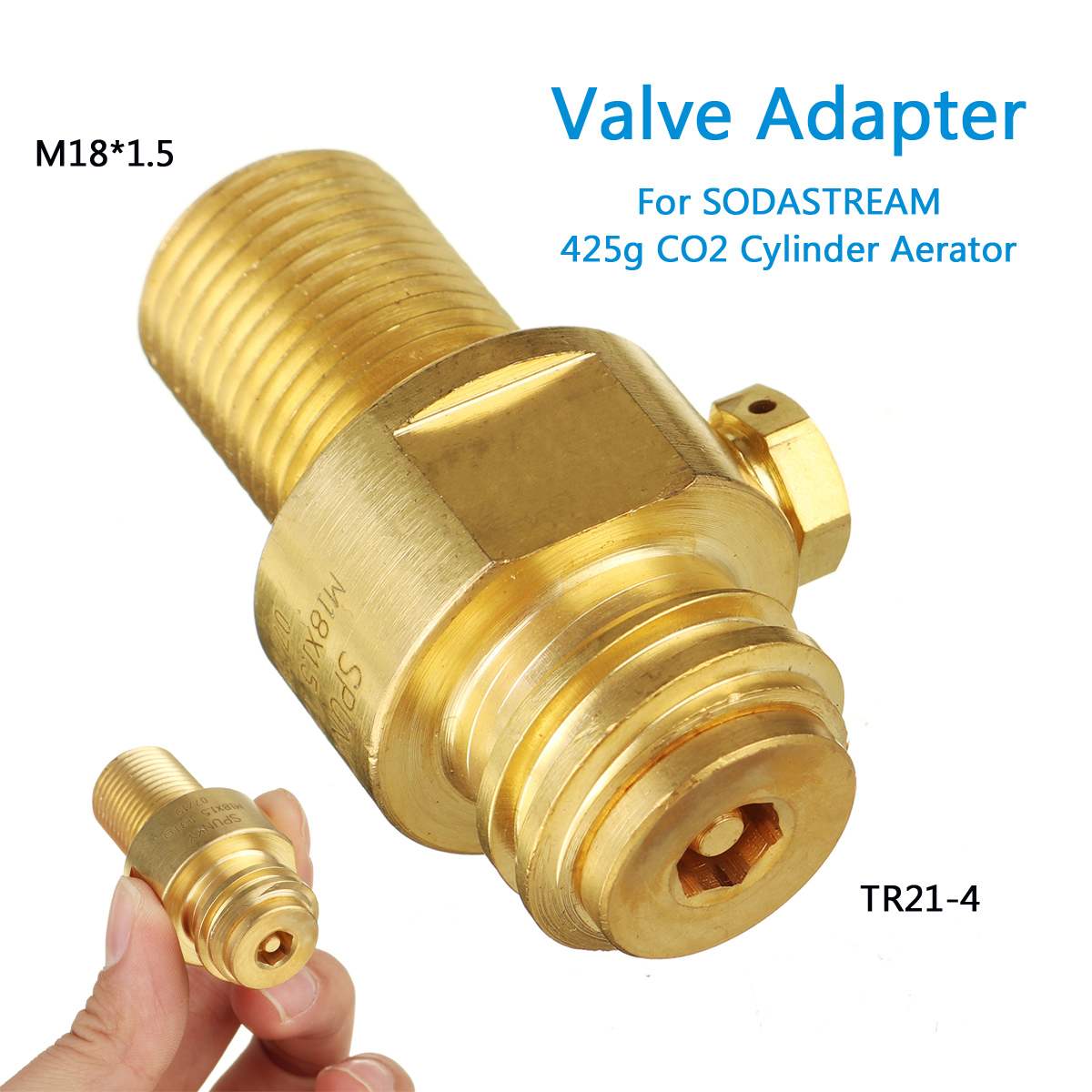 Ventiladapter til sodastream 425g co2- cylindret belufter kulsyre 60l m18*1.5- grænseflade