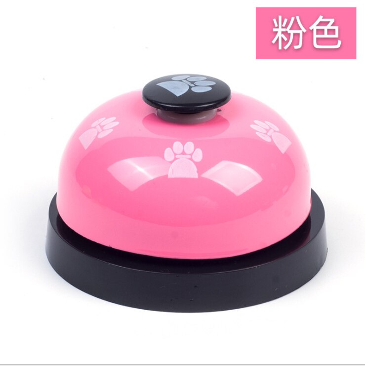 Campana de entrenamiento interactiva para perros y gatos, campana de Metal para alimentación de cachorros, suministros para entrenamiento de mascotas, juguete para mascotas: Rosa