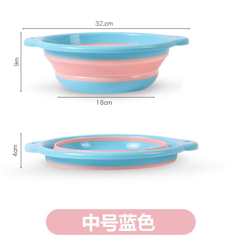 Lavabo plegable para el hogar, lavamanos portátil de plástico para viajes, dormitorio de estudiantes, lavamanos para pies: Medium Blue