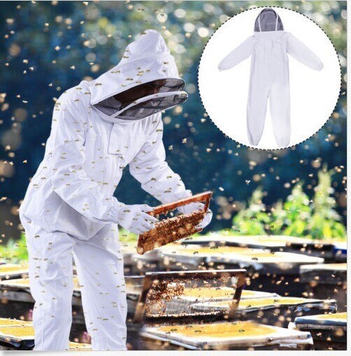 Imker Pak 1 Set Veiligheid Beschermende Jas Met Hoed Voor Anti Bee Vissen Ademende Sluier Bijenteelt Gereedschap Bee-Proof kleding