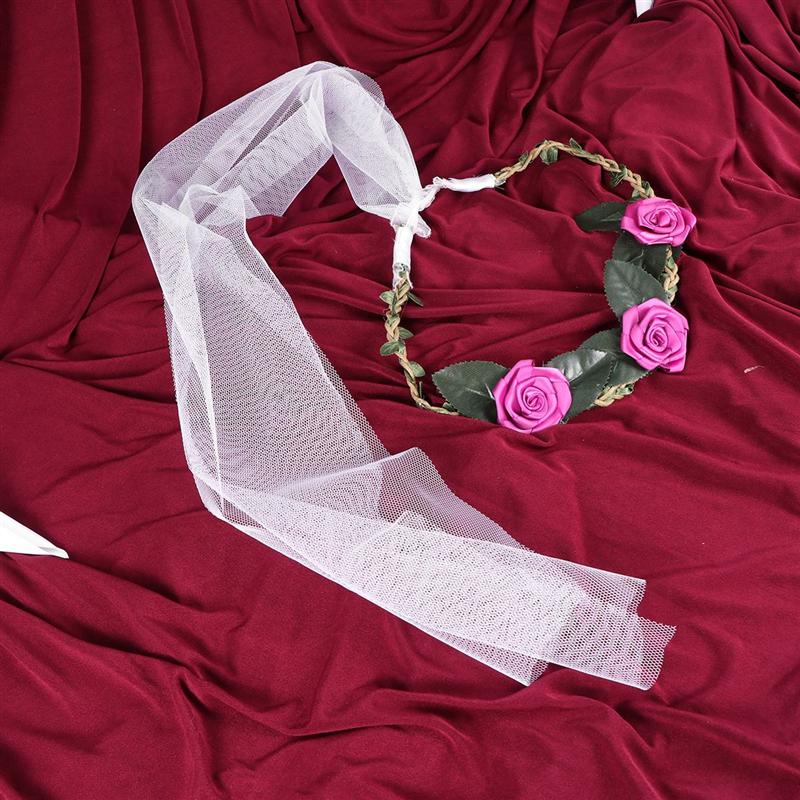 Simulé fleur couronne voile coiffure fée cheveux cerceau demoiselle d'honneur cheveux accessoires Photo accessoire pour mariage