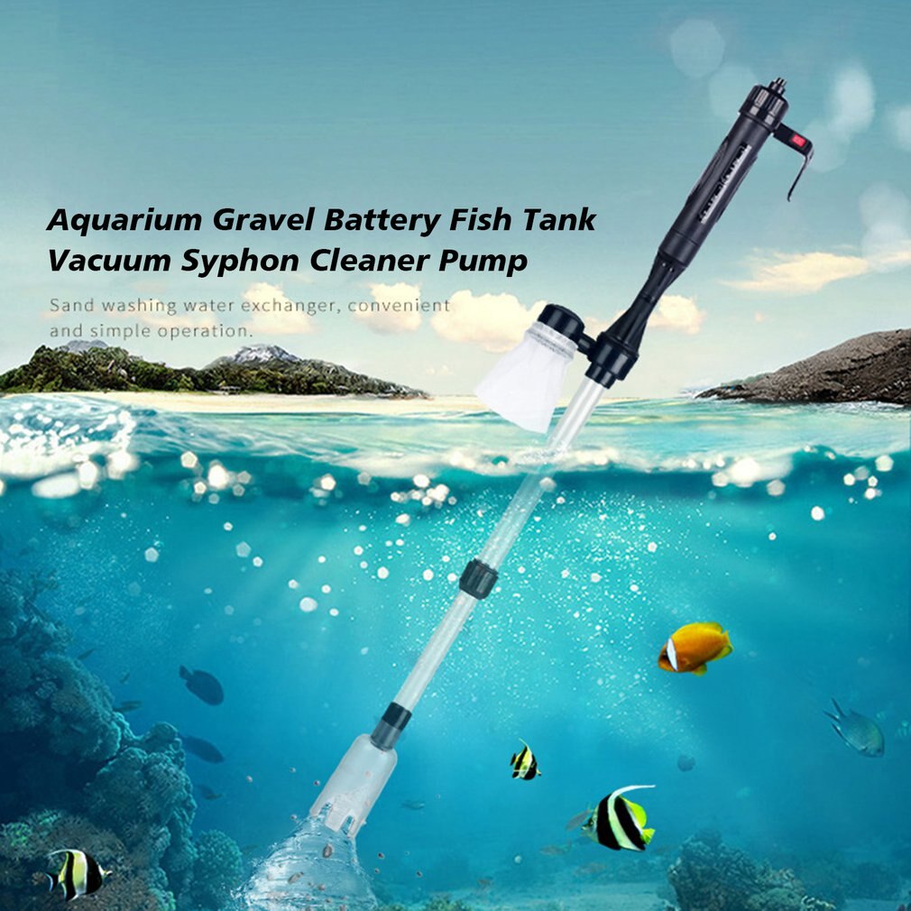 Battery-Powered Aquarium Gravel Cleaner & Water Filter - Adjustable Siphon