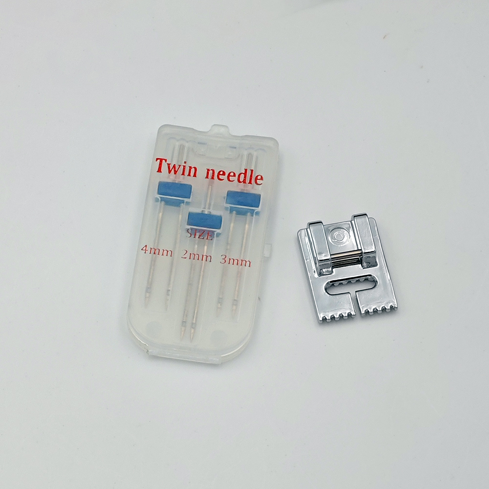 3 sztuk/zestaw podwójne igły rozmiar 2/3/4mm i pomarszczone 9 rowków stopka robić szycia wielofunkcyjne akcesoria robić maszyn robić szycia: żółte światło
