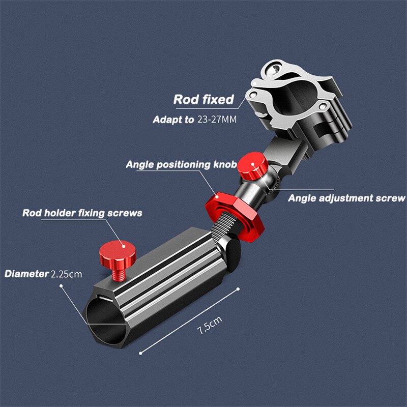 Fiskestangholder aluminium magnesiumlegering universell 360 justerbar snapp rask fiskestol stativ stativ fiske tilbehør