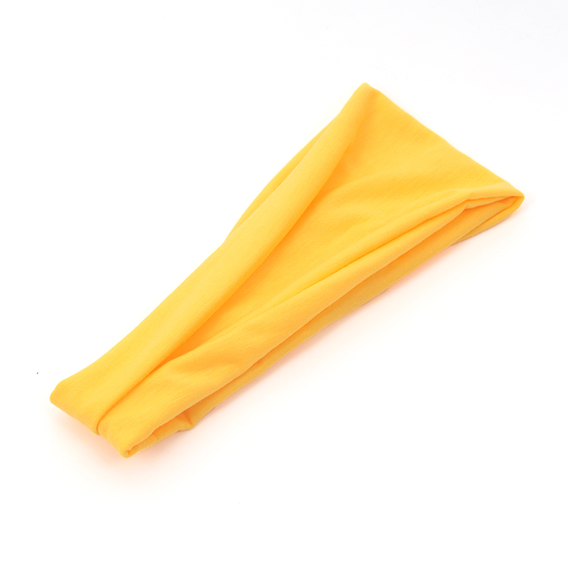 Nuevas bandas elásticas para el cabello de Color sólido para mujer, diadema de Yoga, turbante de , aro para el cabello para maquillaje, diadema anudada vintage, accesorios para el cabello: YELLOW
