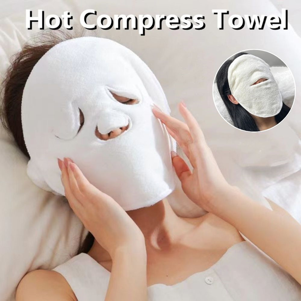 Katoen Heet kompres Handdoek Dubbele dikte Nat kompres Stoomverwarming Koud gezichtshanddoek Opent de huid Porie Schone schoonheid Gezichtsverzorging