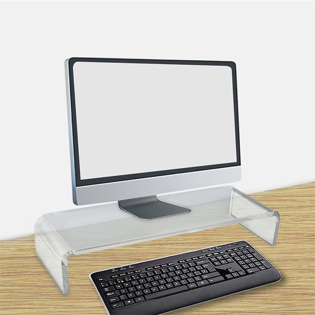 Acrylic Universal Computer Monitor Riser Stand for Home Office Business Desk Gamers Multi Media Platform for Laptop Printer TV