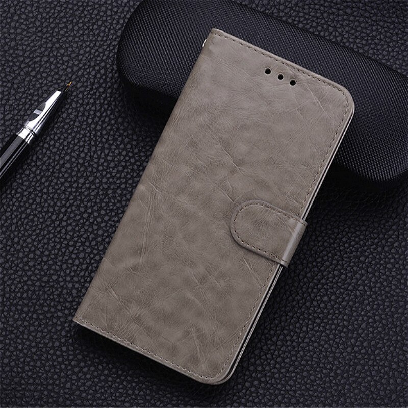 Leder fallen für Xiaomi Redmi 6 Zurück Abdeckung Brieftasche kippen fallen für Xiaomi Redmi 6 Redmi6 fallen für xiaomi redmi 6 Funda Coque: grau