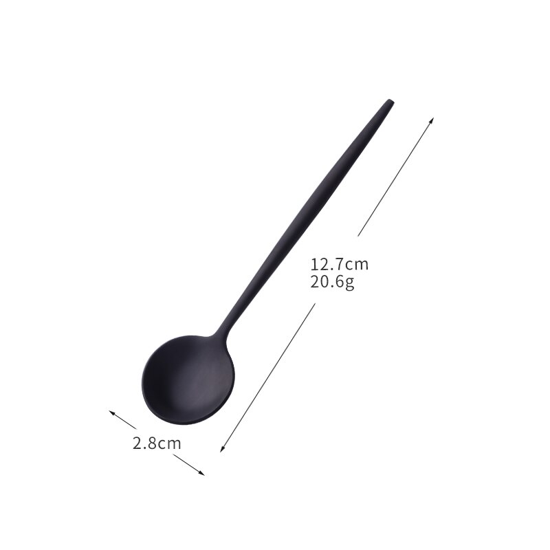 4 stk / mye 18/0 rustfritt stål ts spiseskje bestikk sett mini kaffeskje bestikk sett er teskjeer middag te skjeer sett: 4 svarte