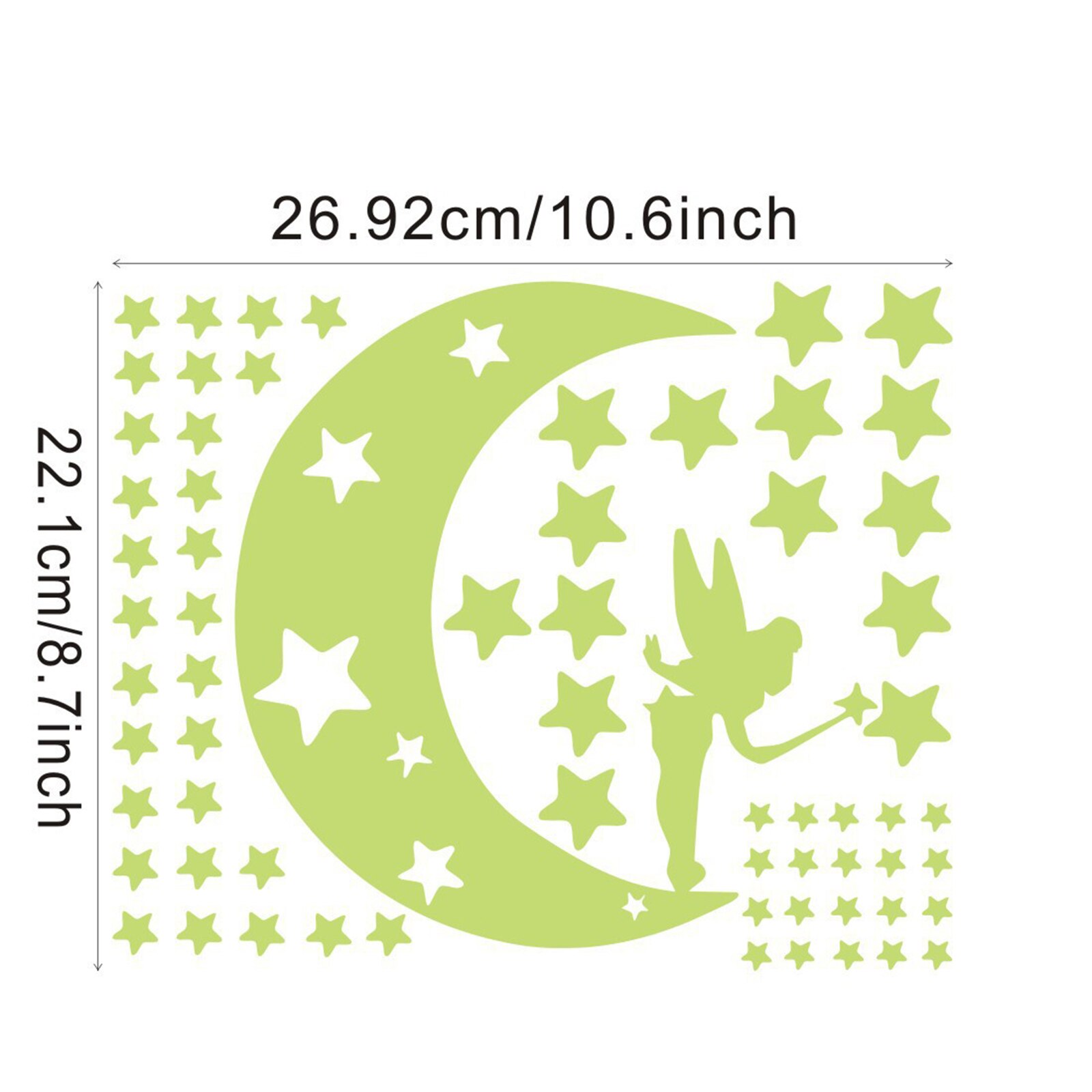 Fluorescent Wall Stickers Glow In The Dark Removable Self-adhesive Stars Moon Angel Luminous Wall Decal for Kids Bedroom J99