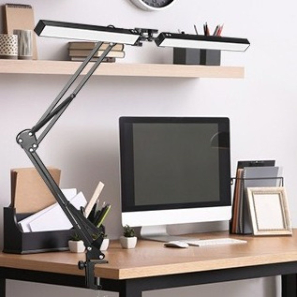 360 ° draaibare led-tafellamp met verstelbare helderheid, 160 led's, superheldere led-bureaulamp met 3 kleurmodi en zwenkarm.