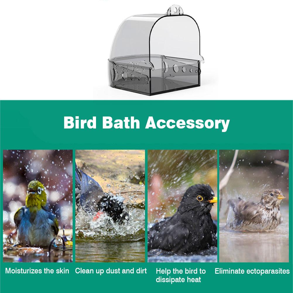 Papegøje badekasse fuglebur tilbehør multifunktionelt fuglebur badekar plast fugl vandbad kasse badekar papegøje