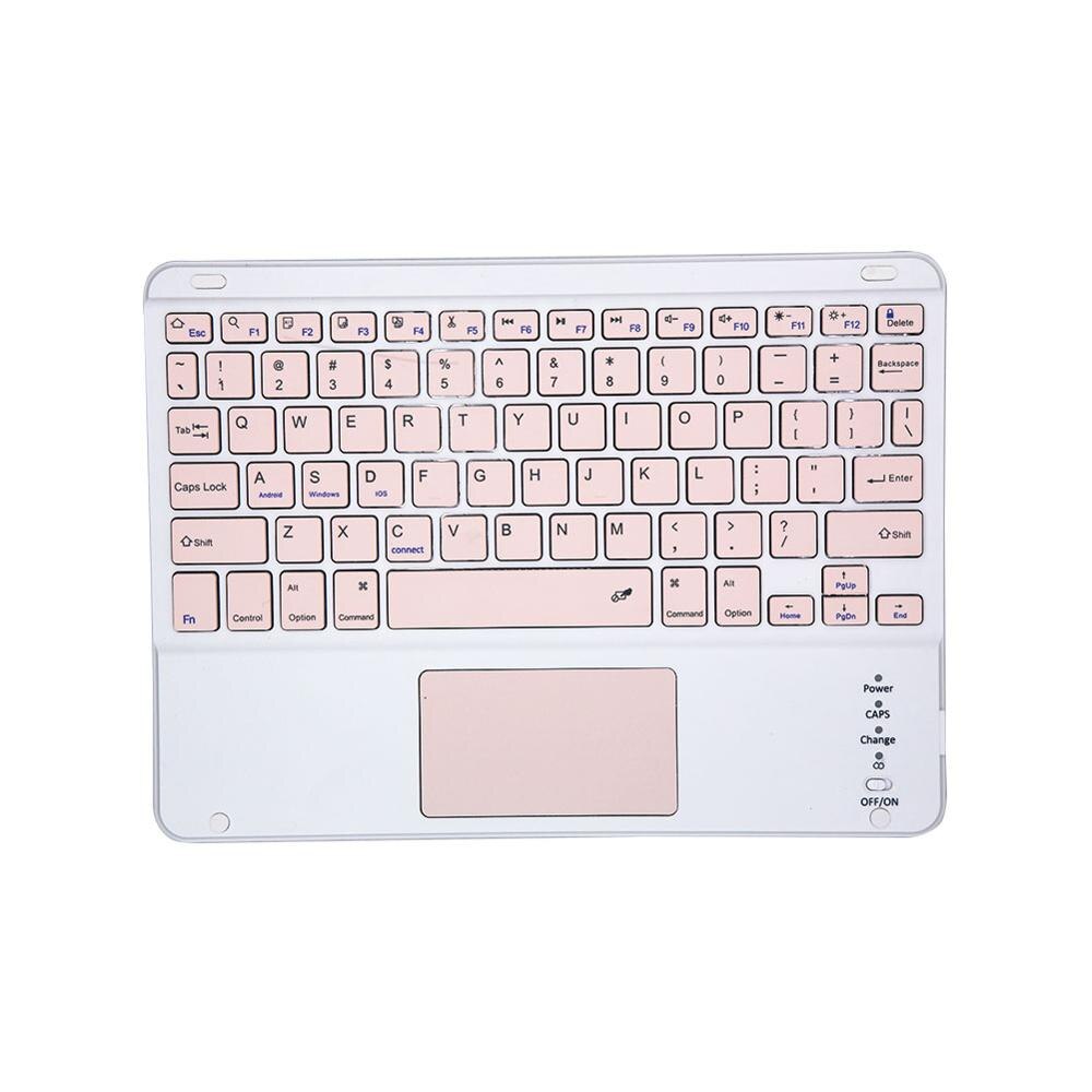 Universele Draagbare Mini Draadloze Bluetooth Toetsenborden Met Touchpad 10 Inch Toetsenbord Voor Ipad Samsung Tab Tablet: Pink-A 10inch