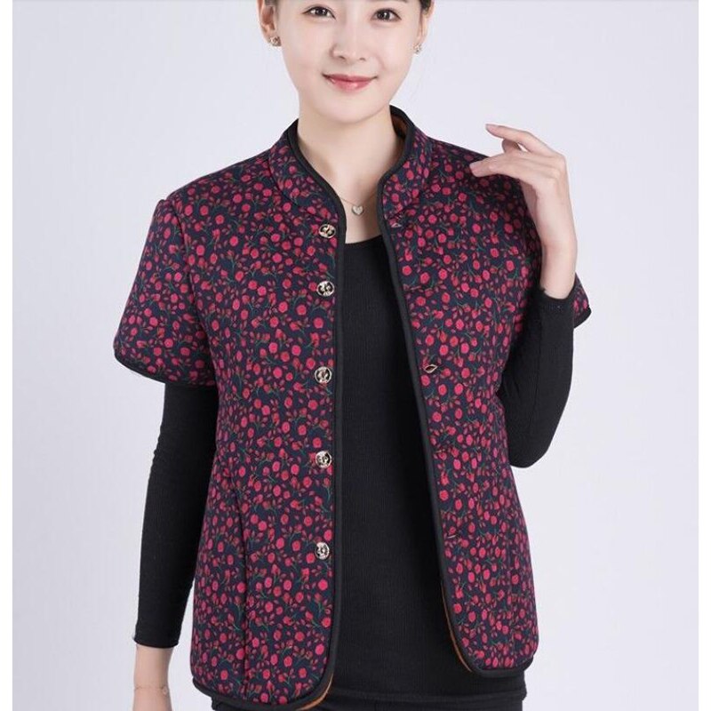 Herfst Winter Vest Parka Middelbare Leeftijd En Ouderen Vrouwen Katoenen Jas Dikker Massaal Warm Vest Korte Mouwen Jassen oma