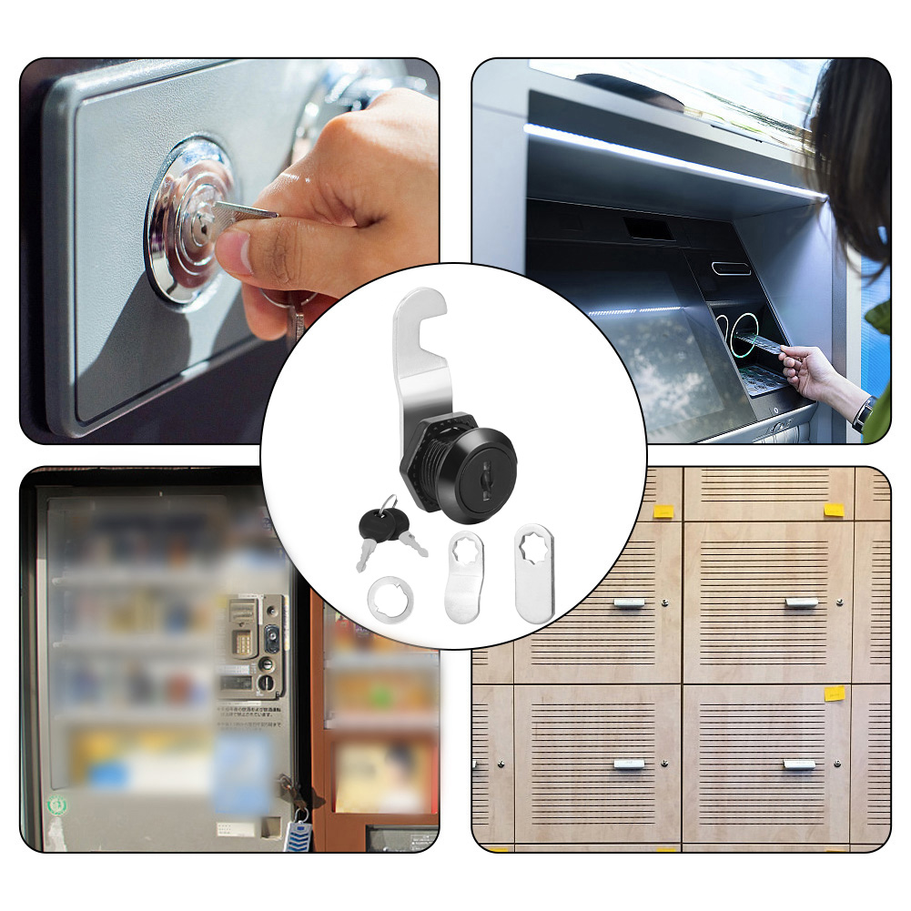 5/8 Inch Drawer Cabinet Lock File Cabinet Cam Locks Black Mailbox Cupboard Door Lock With Keys Tongue Lock Furniture Hardware