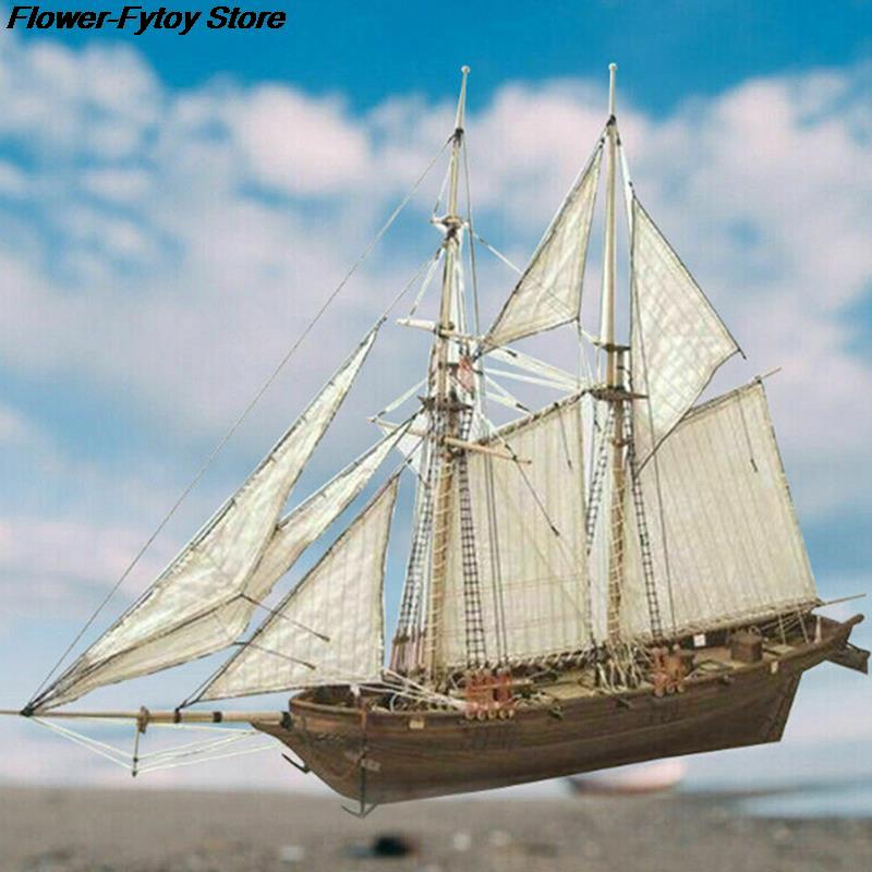 1 Set 1:100 Halcon Wooden Sailing Boat Model DIY Kit Ship Assembly Decoration