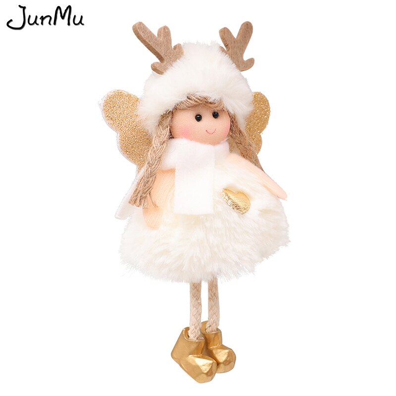 Jupe pour arbre de noël, tapis à carreaux de buffle rouge et noir, 90cm, décorations pour sapin de noël: ornament angel A