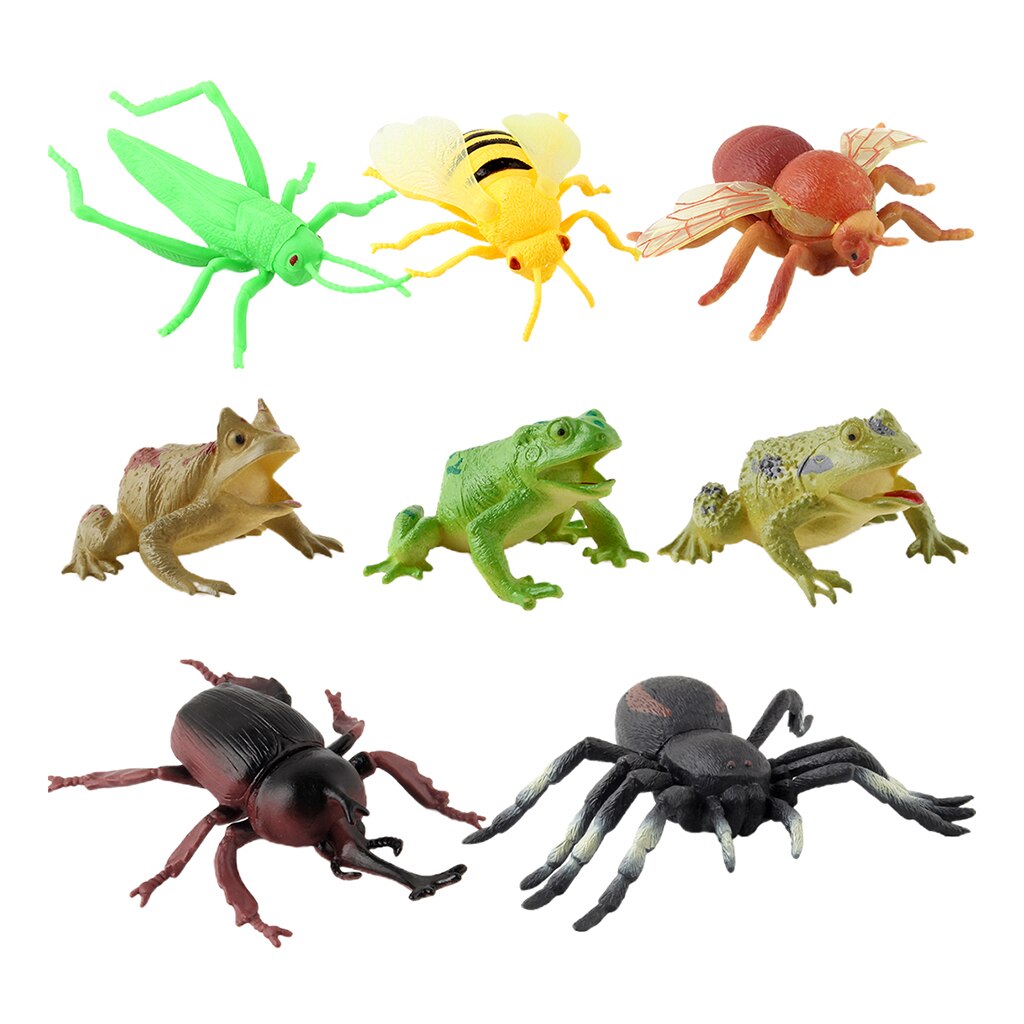 Bug Toys figurine 5/6/8/12PCS giocattoli per insetti figure per bambini bambini educativi ape scarabeo ragno modello in plastica: 8pcs