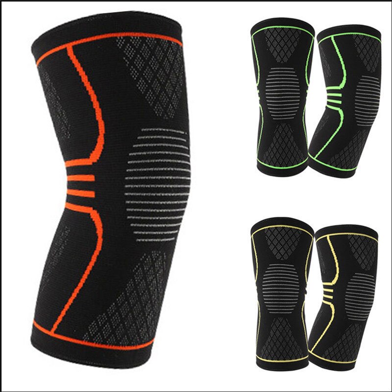 1PC Knie Unterstützung Knie Pads Brace Knie Protector Gym Gewichtheben Knie Wraps Verband Straps Schutz Kompression Knie Brace suppor: Orange / L