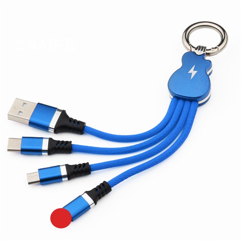 3 in 1 USB Kabel für iPhone Xs Max XR Xs Schnelle Ladung USB Typ C für Samsung S8 s9Plus Mikro USB Daten Linie: Blau