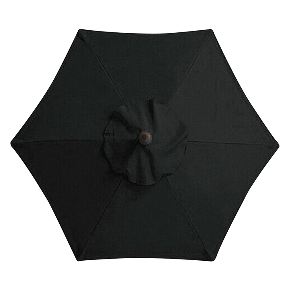 Parasol de 6 huesos sin soporte, sombrilla de 2m, tela reemplazable, protección UV impermeable para exteriores, playa y jardín: Negro