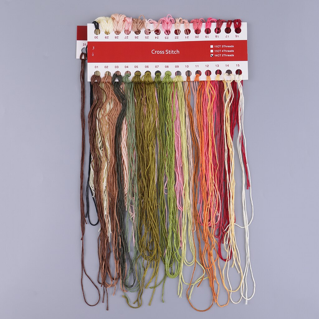 Counted Cross Stitch Kits - Blank 14CT Fabric with Rose Pattern Colors Chart