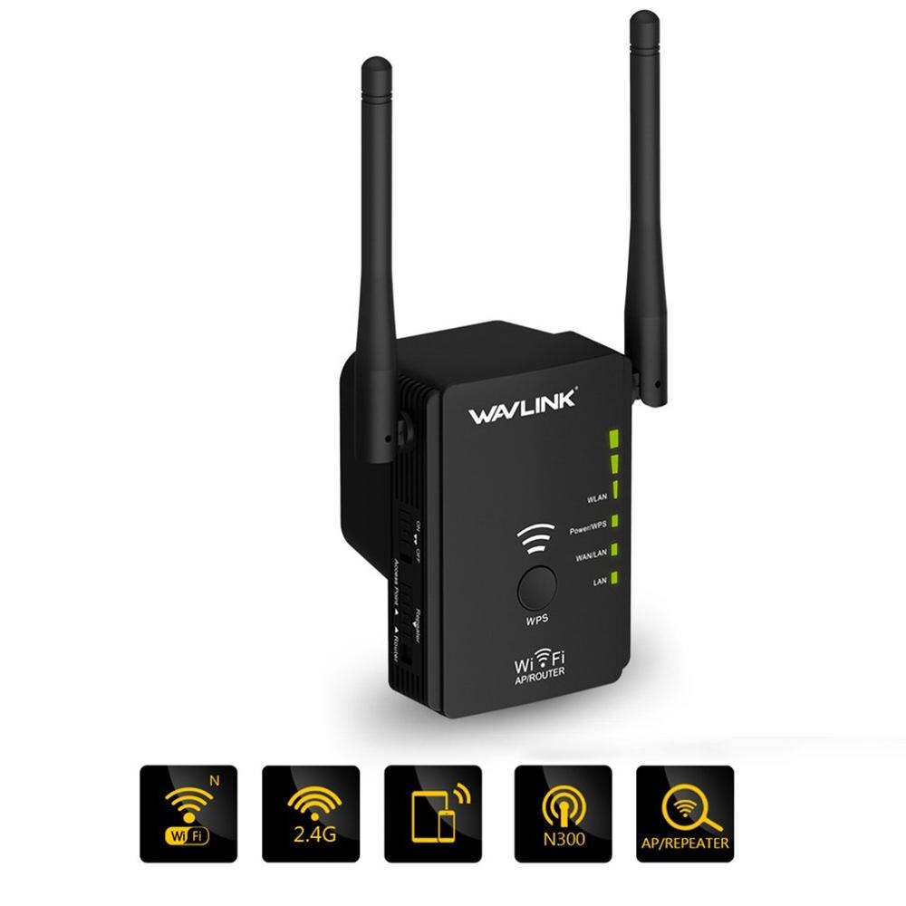 High Power Draadloze Wifi Repeater Router Access Point Ap N300 Wifi Range Extender Wps-knop Met 2 Externe Antennes