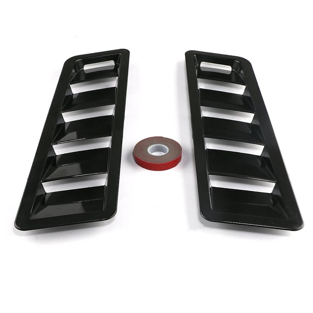 Black Air Flow Intake Universal Scoop Bonnet Side Fender Car Decorative Cover Hood Vent Louver Cooling Panel Trim Set