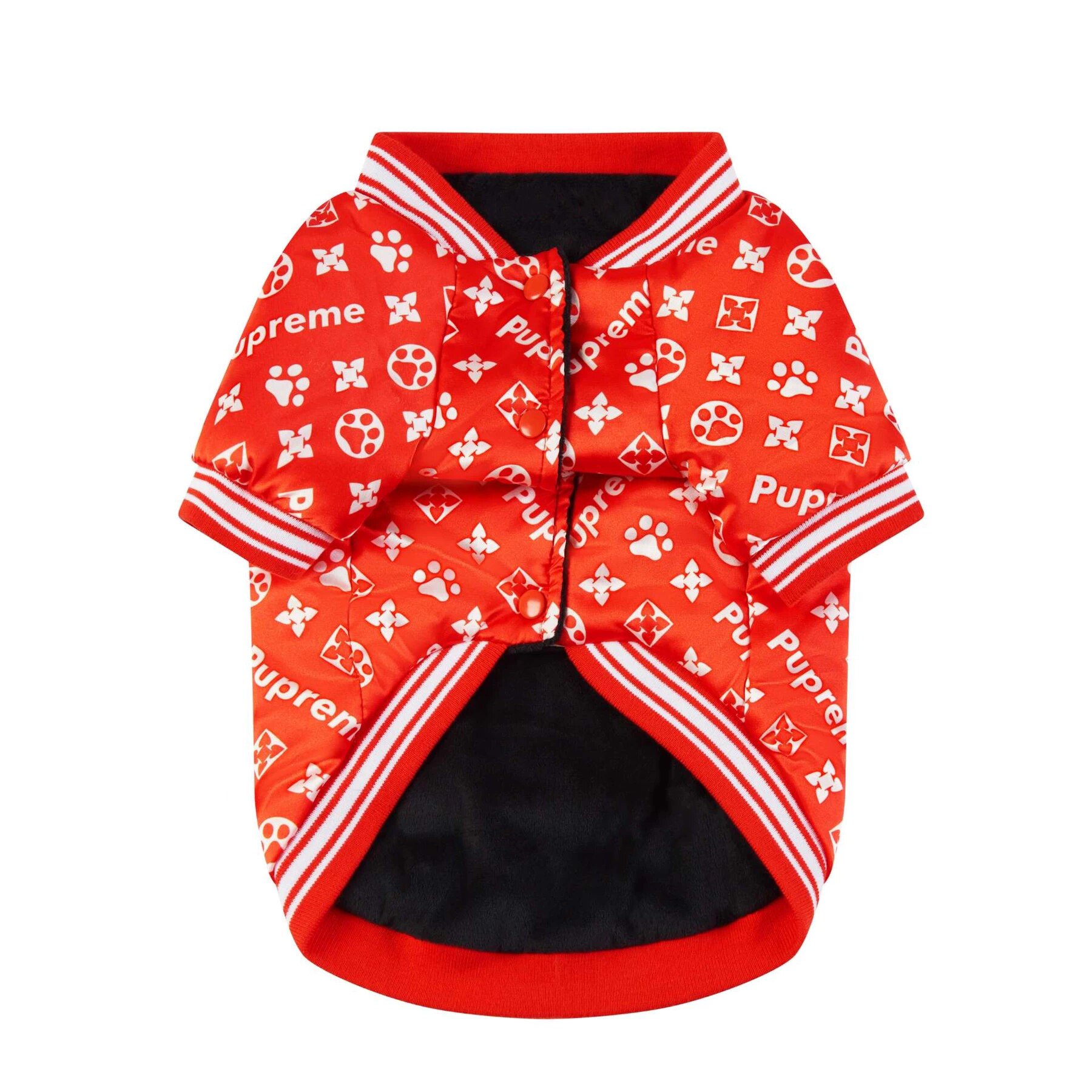 Francés ropa para Bulldog perro Sudadera con capucha de lujo para perros Adidog deporte de abrigo Retro Sudadera con capucha para perro mascotas ropa perros perro cachorro ropa de lujo: Red Paw / 2XL-Chest-55-60cm
