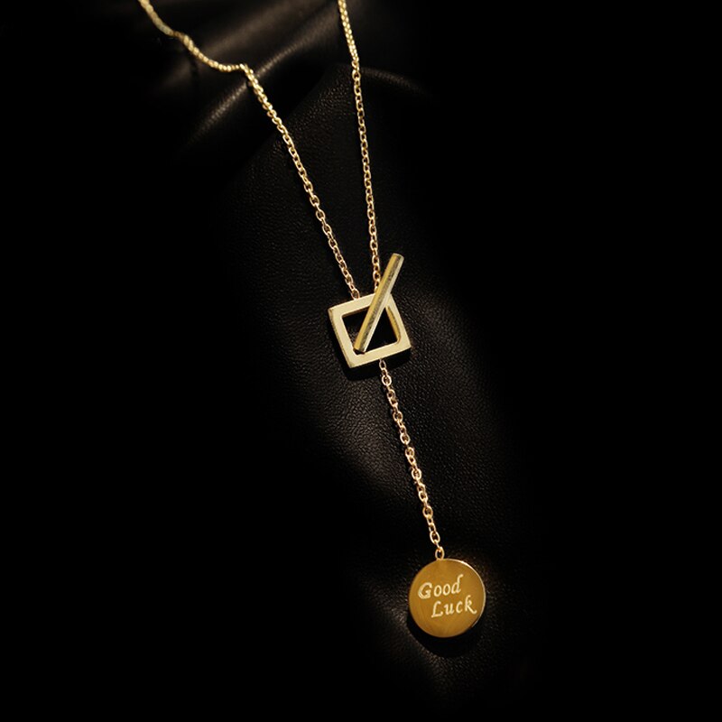 in Acciaio Inox Buona Fortuna Collana in Oro Le Donne Gioelleria Raffinata E Alla Moda Semplice girocollo Collari Temperamento Pendenti con Gemme E Perle