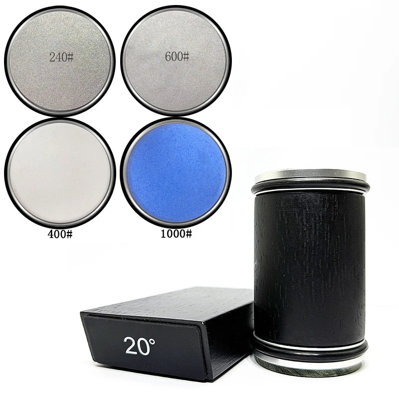 Rolling Knife Sharpener Magnetic Knife Holder Diamond Sharpening Stone 15 & 20 Degree Roller Sharpening for Kitchen Knives Tool: Burgundy