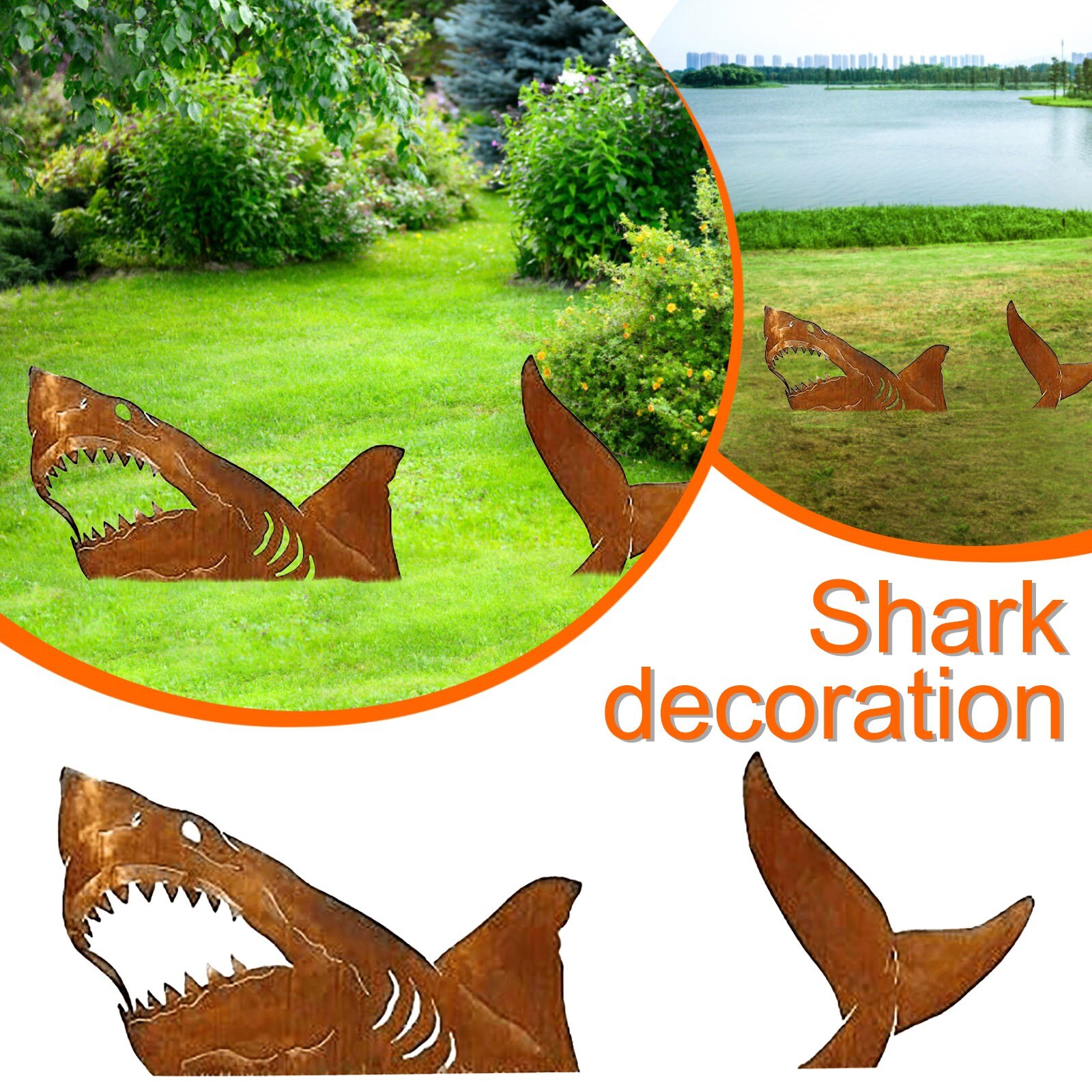 2pcs Garden Figurines Garden Art Outdoor Decor Ocean Sea Ornaments Yard Art Outdoor Garden Backyard Lawn Stakes