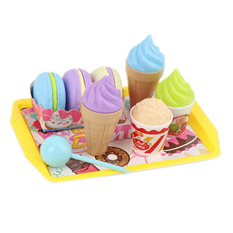 24PCS Dessert Fruit Shopping Cart Toys Mini Toy Set & 1 Pcs Vocal Toys Voice Changer Loudspeaker Three Sound