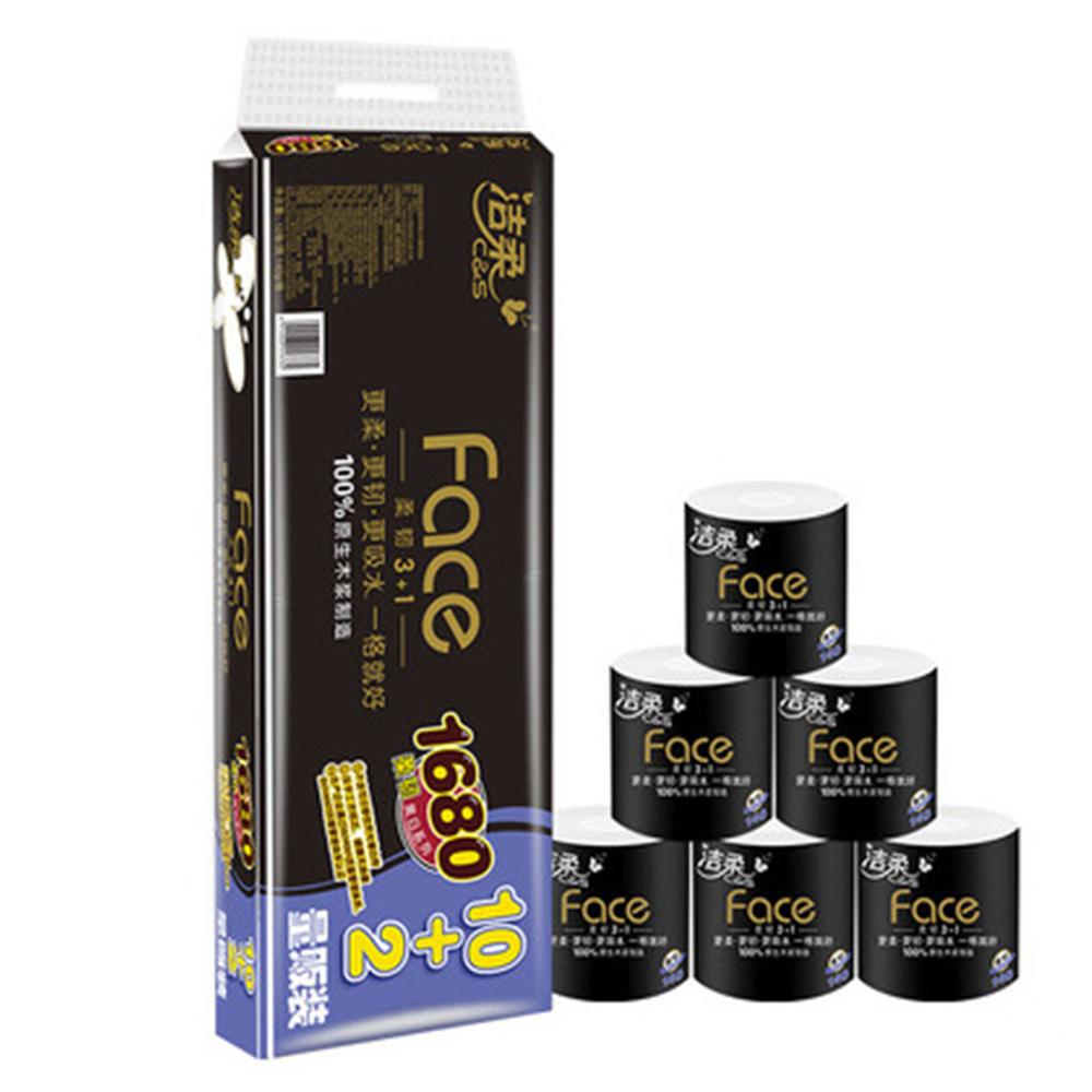 12 Roll 4 Layer Toilet Tissue Home Bath Toilet Roll toilet paper Soft Toilet Paper Skin-friendly Paper Towels Toilet Paper Bulk