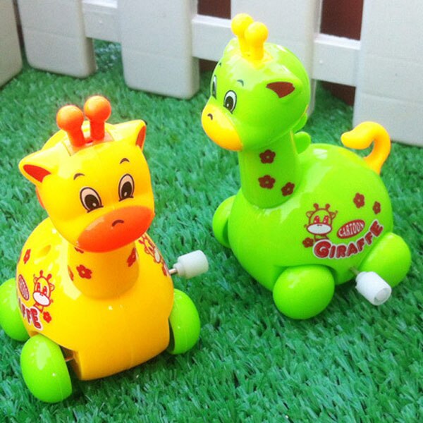 Børn sjovt urværk legetøj baby drenge giraf løbende urværk foråret legetøj genfødt baby vind op legetøj til børn