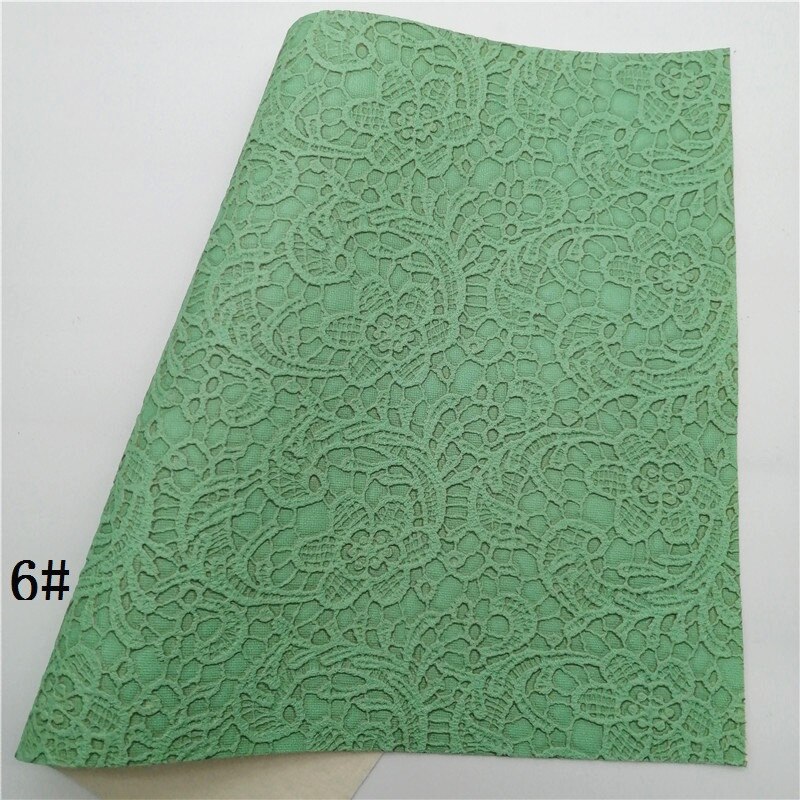 Pastel Colors Lace Embossed Synthetic Leather Faux Fabric Sheets Felt Backing Vinyl For Earrings bag Bows DIY 21X29CM GM2322A: 6