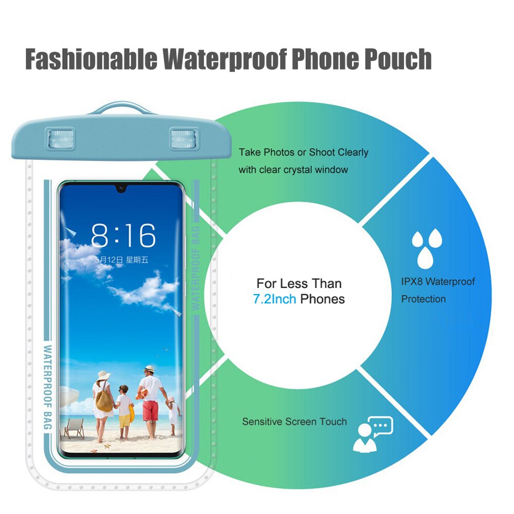 7.2Inch Clear Waterproof Smartphone Bag Case With Lanyard For iPhone 11 Pro Max XR 8 7 Plus Under water Mobile Phone Pouch Cover