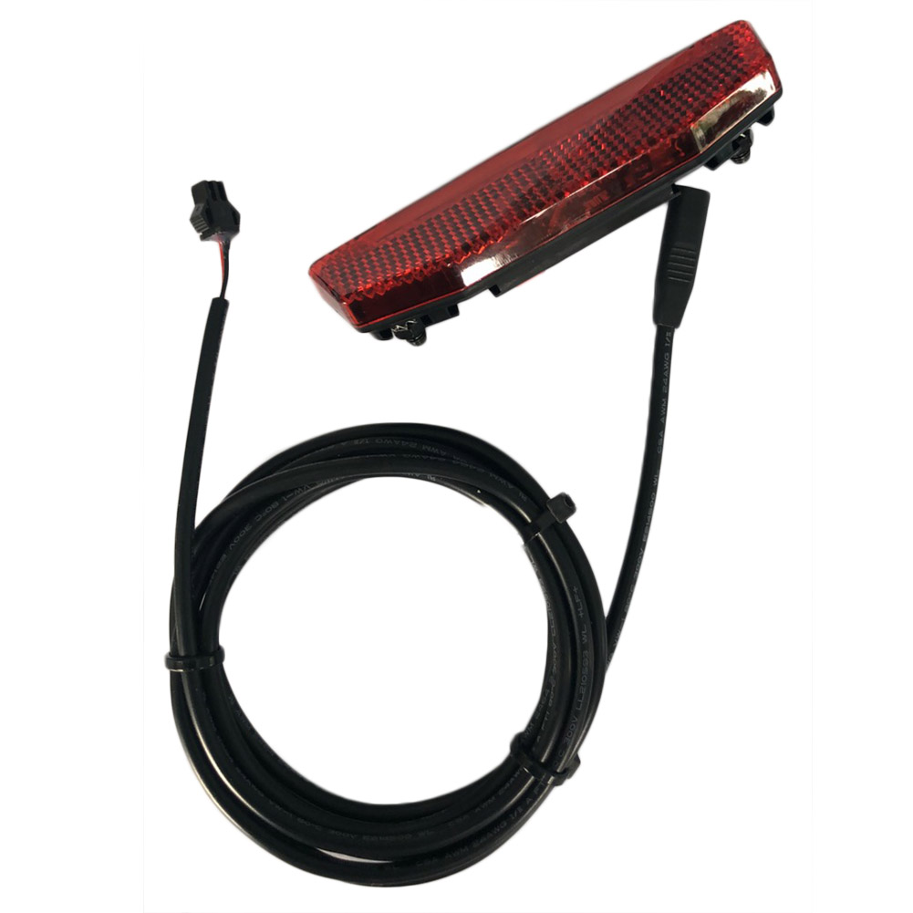 Luz trasera de bicicleta eléctrica de 36V/48V/luz trasera LED de advertencia de seguridad lámpara trasera SM conector impermeable para patinete eléctrico luz de longitud de Cable de 120cm