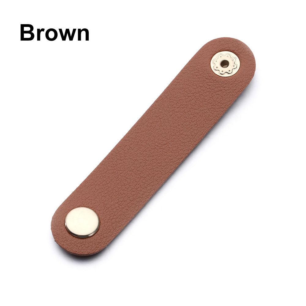 Lederen Lader Protector Desktop Opslag Clips Houder Kabelhaspel Tie Kabelmanagement Cord Organizer Oortelefoon Accessoires: Brown