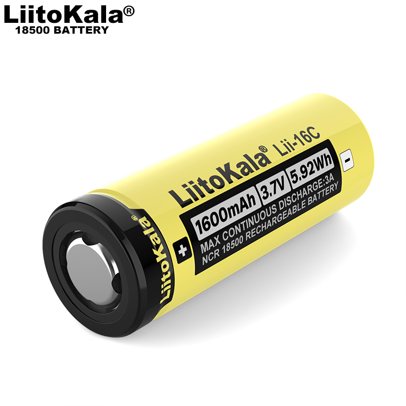 1-16PCS LiitoKala Lii-16C 18500 1600mAh 3.7V Rechargeable Battery Recarregavel Lithium ion Battery For LED Flashlight