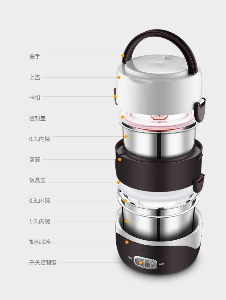 Elektrische stomer multifunctionele huishoudelijke drielaagse kleine stomer mini elektrische kookpan draagbare elektrische kookplaat