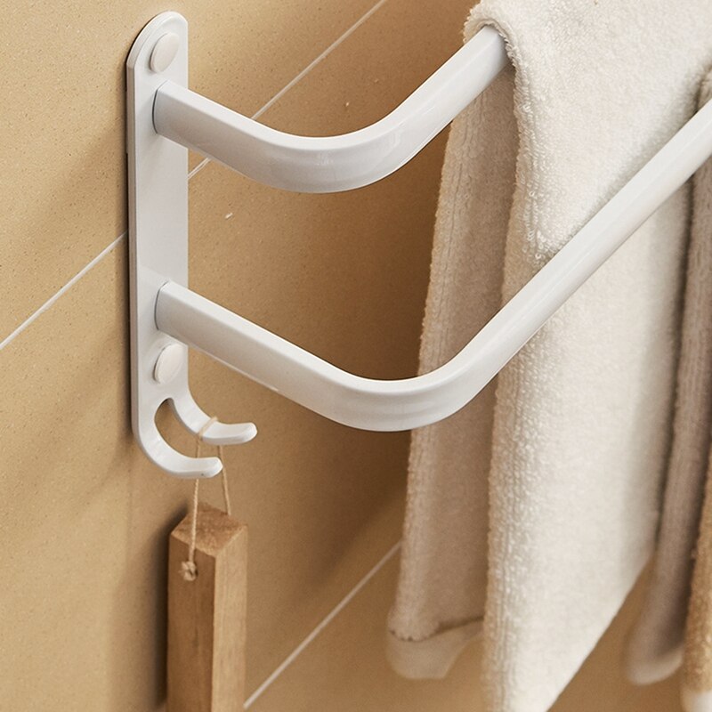 Towel Hanger Wall Mounted Towel Rack Bathroom Space Aluminum White Towel Bar Rail Matte Towel Holder
